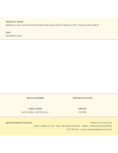 Barniz al agua ecológico decoración incoloro satinado 750 ml