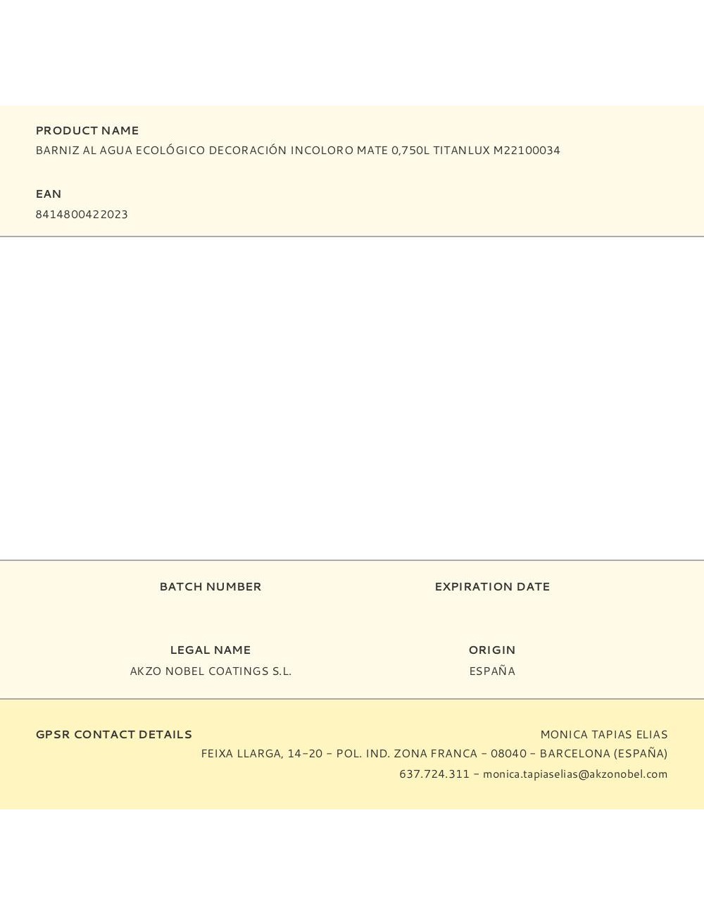 Barniz al agua ecológico decoración incoloro mate 750 ml