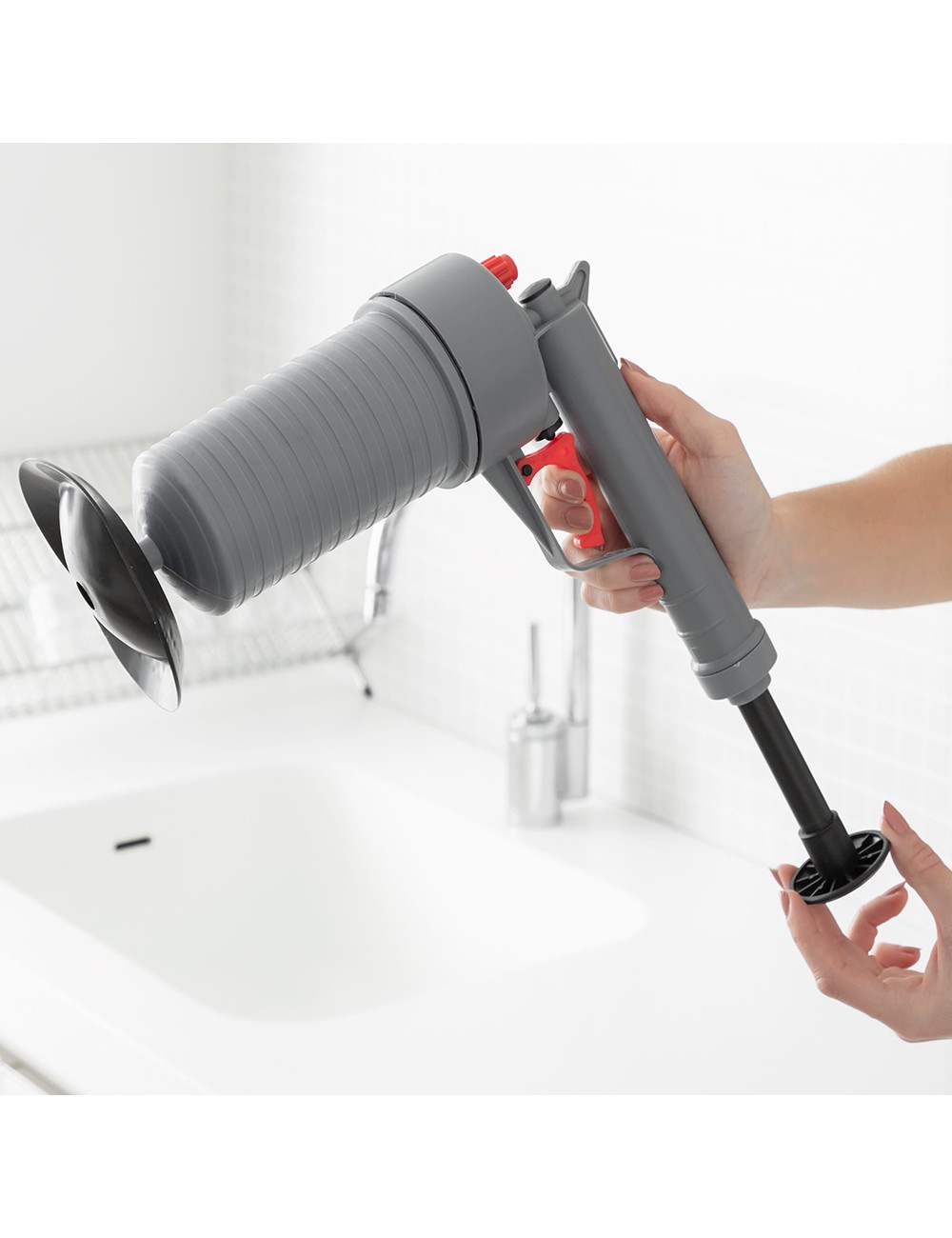 Pistola desatascadora de aire comprimido