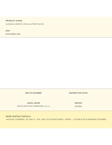 Aldabilla barco 125mm latón pulido