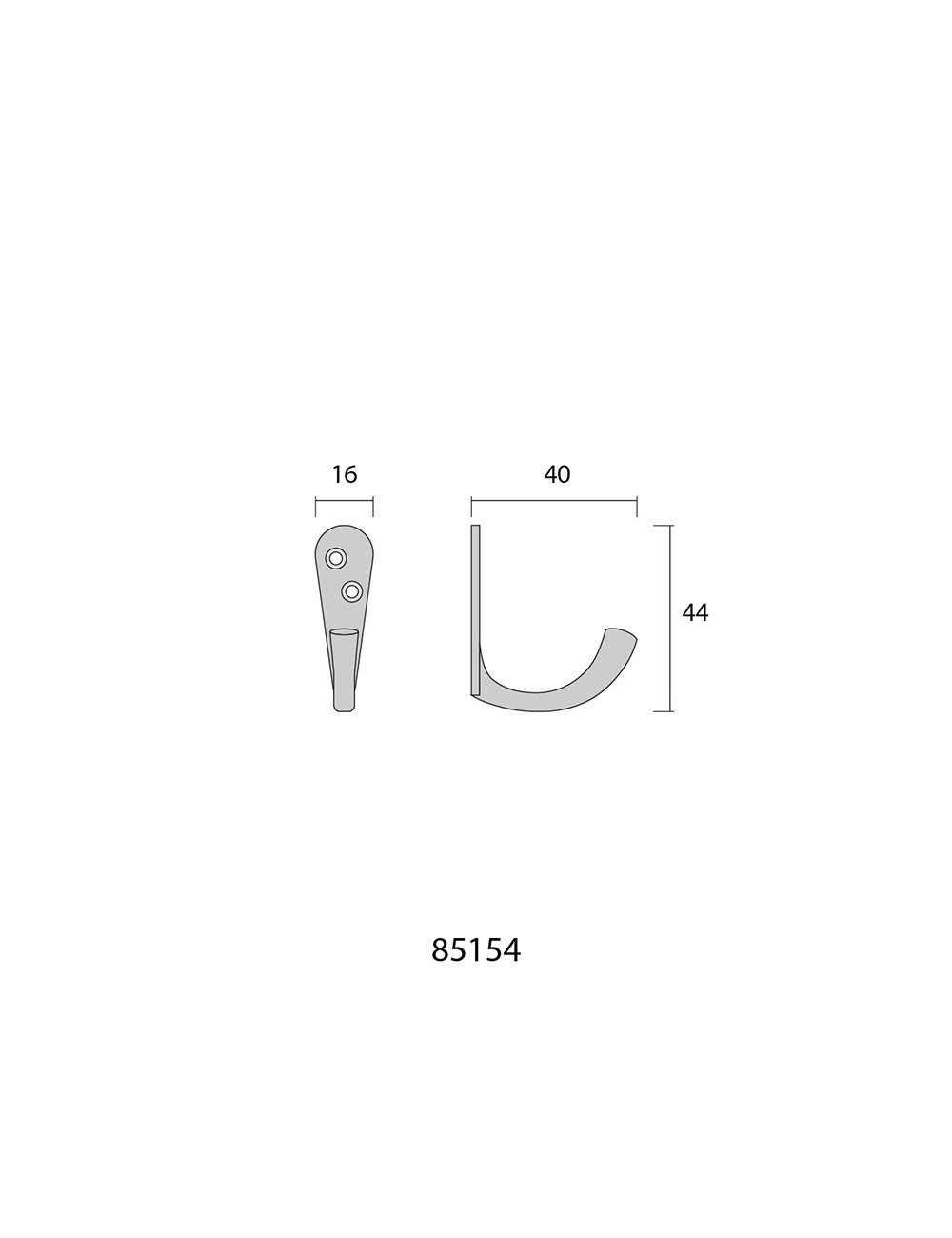 Colgador de latón pulido 4 x 4,5 cm