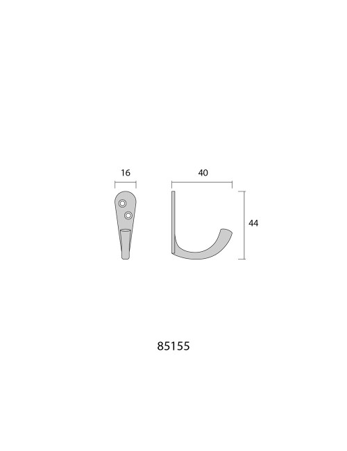 Colgador de latón níquel mate 4 x 4,5 cm