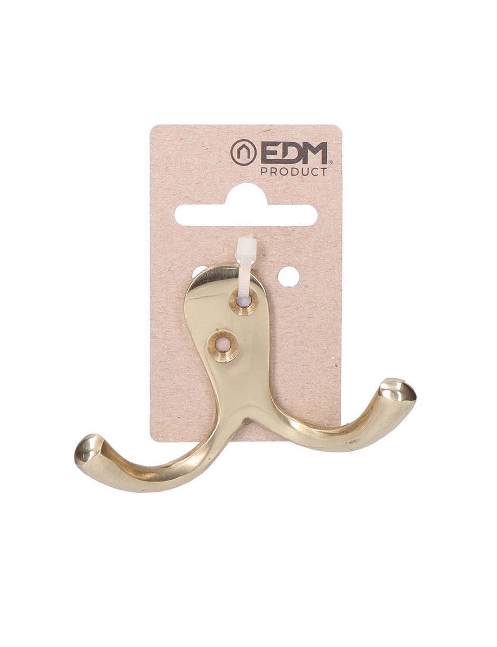 Colgador doble de latón pulido 7,5 x 5 cm