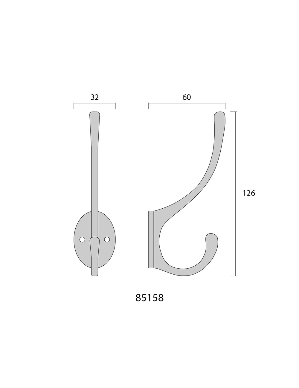 Colgador de latón pulido 13 x 5 cm