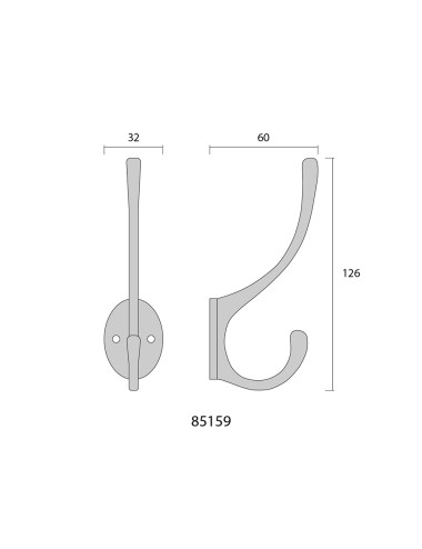 Colgador de latón níquel mate