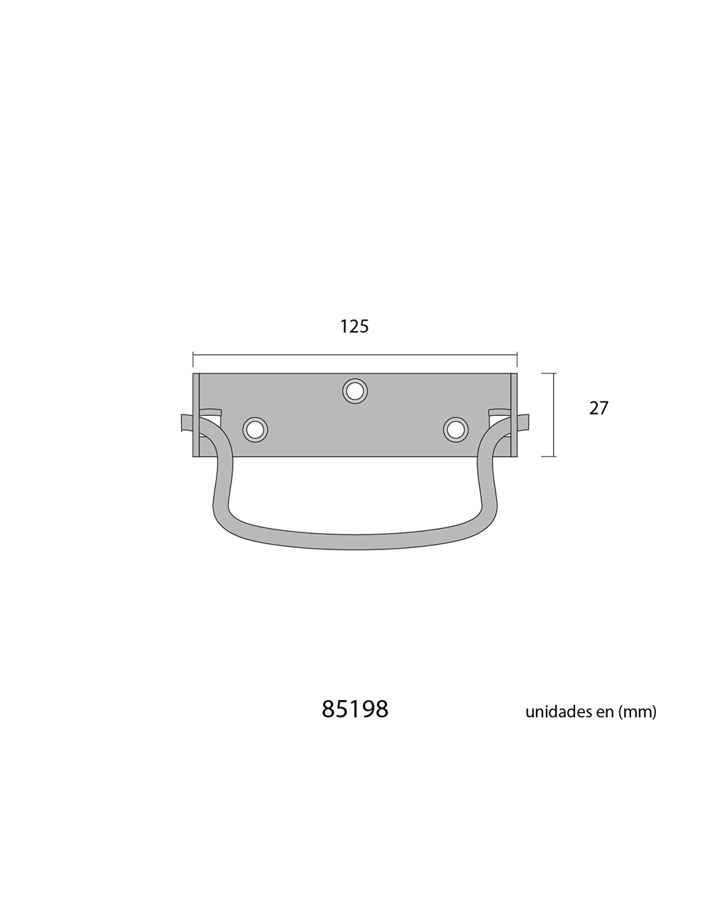 Asa abatible con tope 125mm zinc 2 unidades cromado