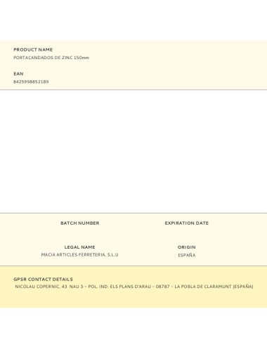 Portacandados de zinc 150mm