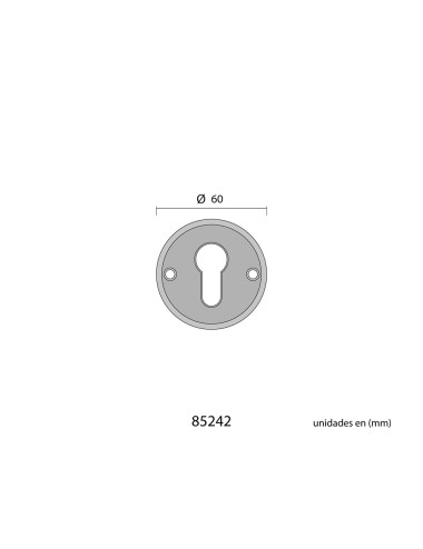 Bocallave redondo ø60mm europ. inox