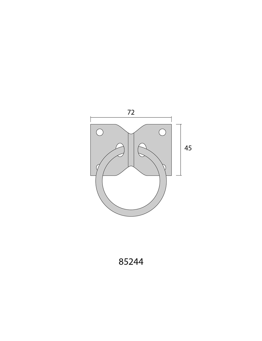 2 placas con anilla aparca perros 70x5mm cromadas