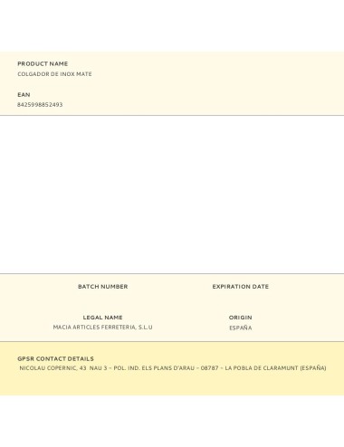 Colgador de inox mate