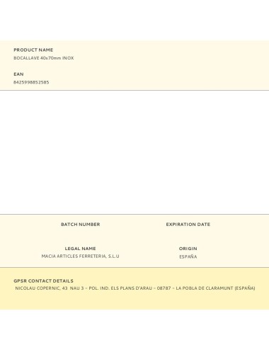 Bocallave 40x70mm inox