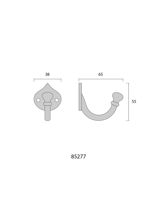 Colgador base lanza hierro negro