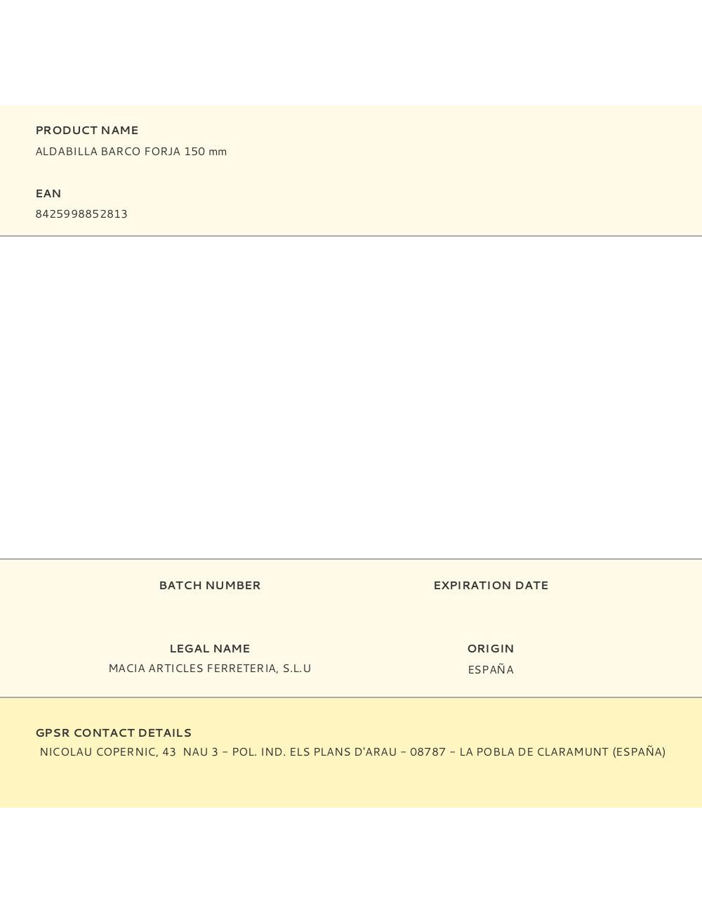 Aldabilla barco forja 150 mm