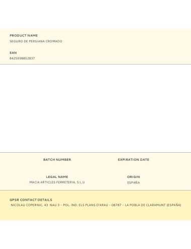 Seguro de persiana cromado