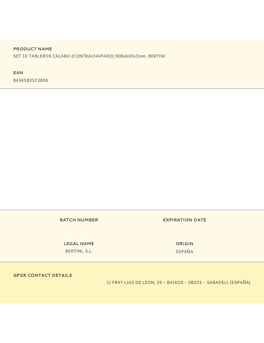 Set 10 tableros calabo (contrachapado) 900x600x3mm. bertini