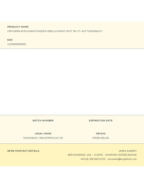 Cinturón acolchado padded hebilla heavy duty