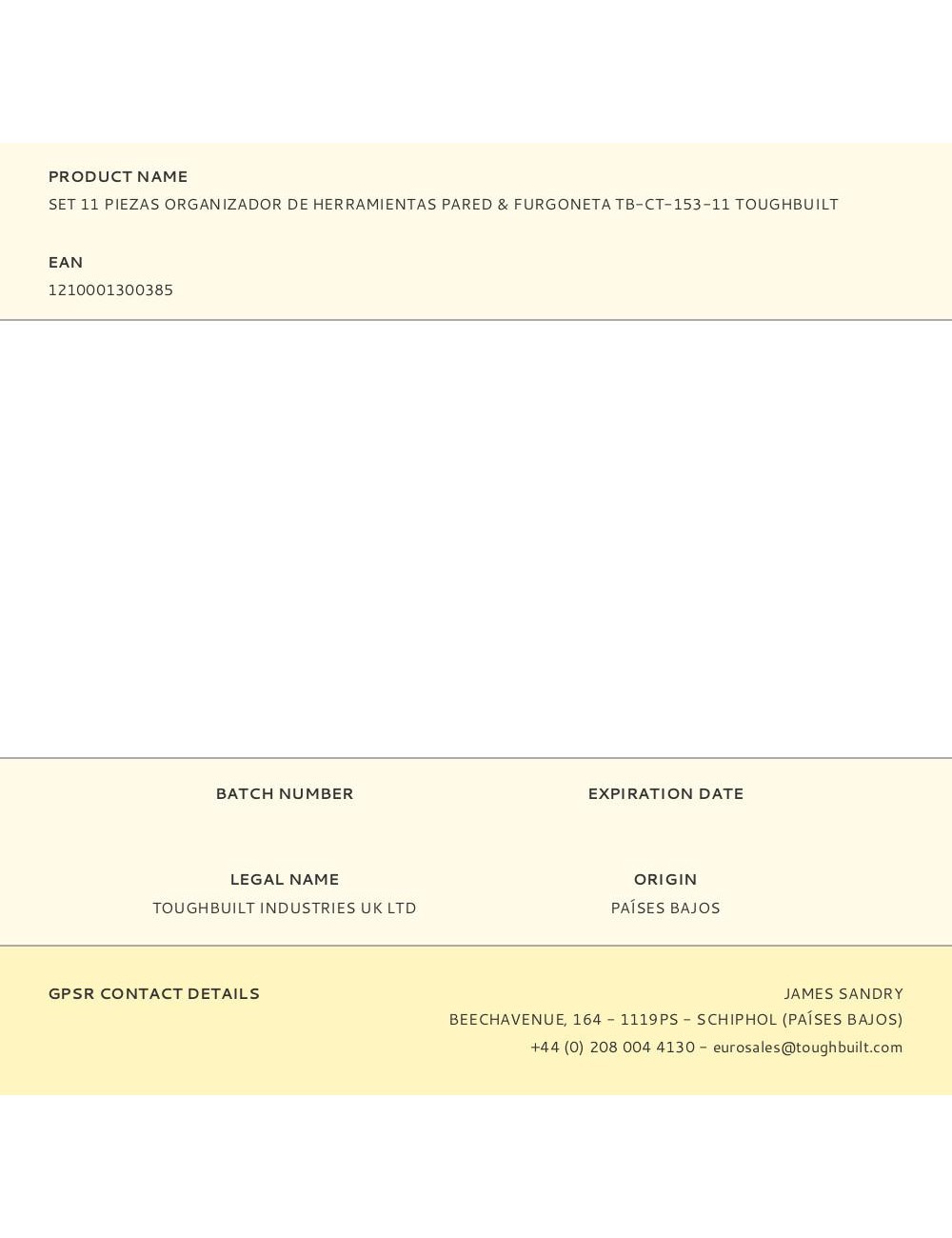 Organizador de herramientas pared & furgoneta, set 11 piezas