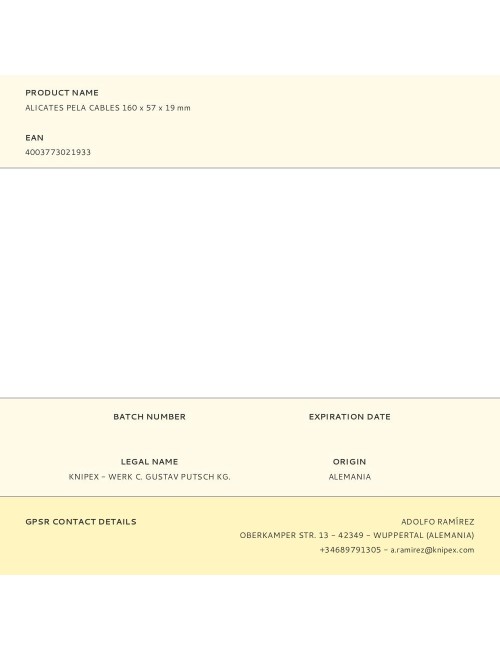 Alicates pelacables 160 x 57 x 19 mm