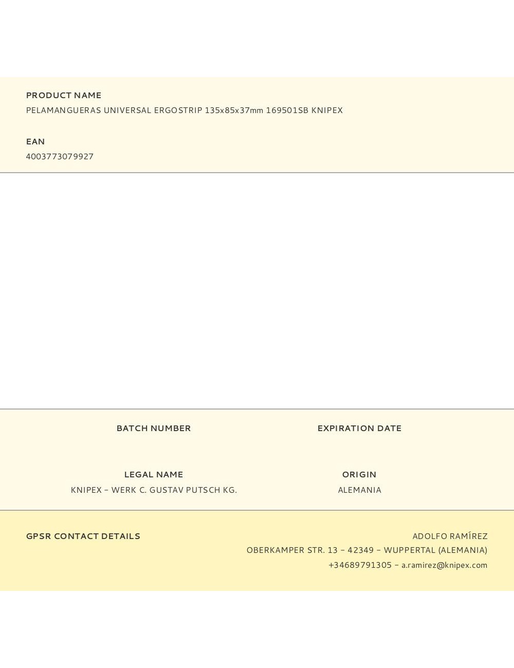 Pelamangueras universal ergostrip 135x85x37mm 169501sb knipex