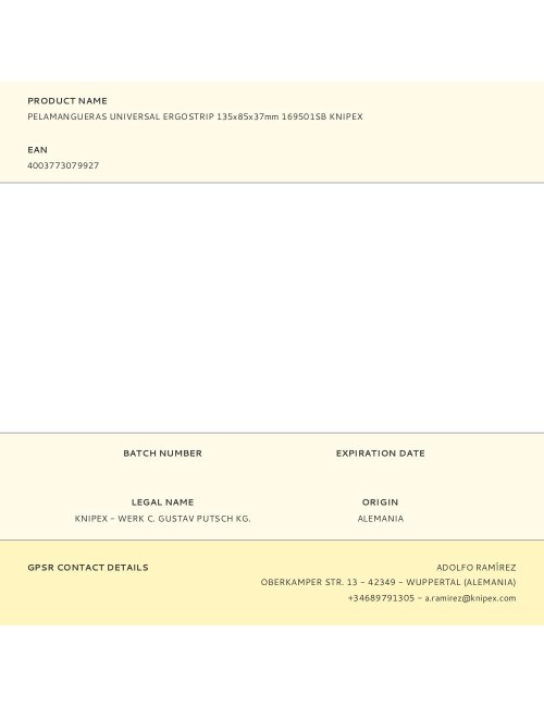 Pelamangueras universal ergostrip 135x85x37mm 169501sb knipex
