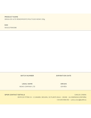 Grasa de alto rendimiento multiuso specialist 150 g