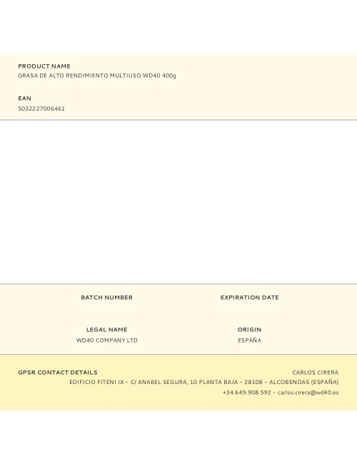 Grasa de alto rendimiento multiuso specialist 400 g