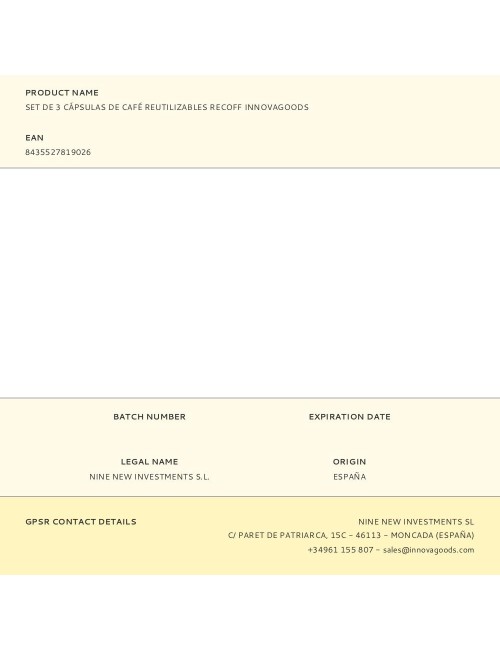 Set de 3 cápsulas de café reutilizables recoff innovagoods