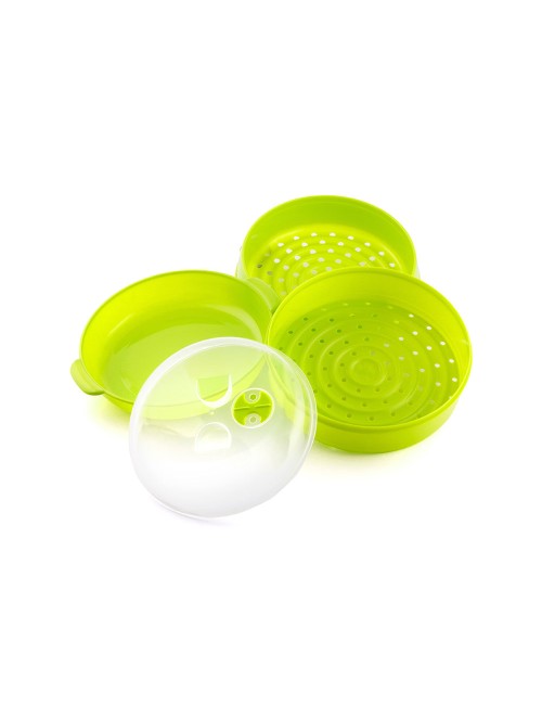 Vaporera doble para microondas fresh ø22 x 12/17 cm
