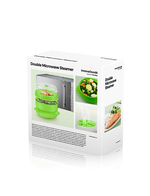 Vaporera doble para microondas fresh ø22 x 12/17 cm