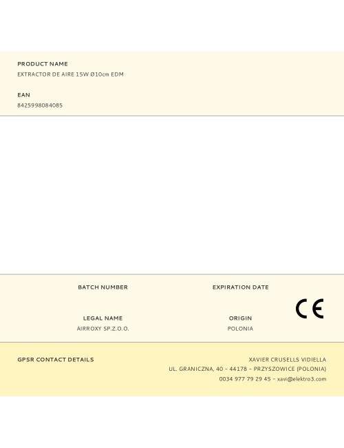 Extractor de aire 15w ø10cm edm