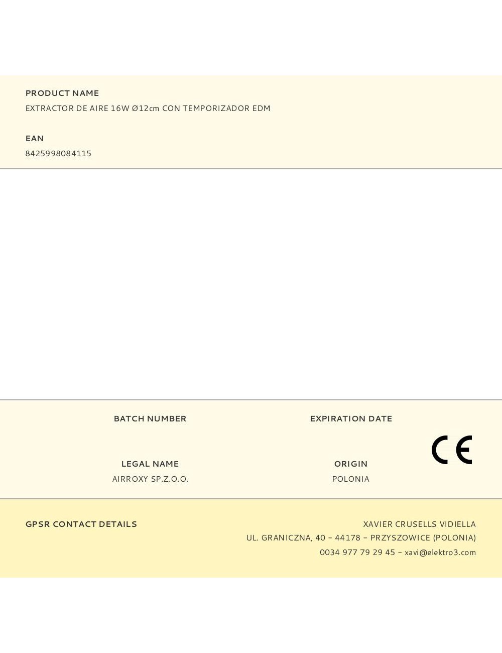 Extractor de aire 16w ø12cm con temporizador edm