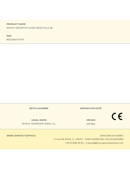 Zapato deportivo nitro nrgr talla 38