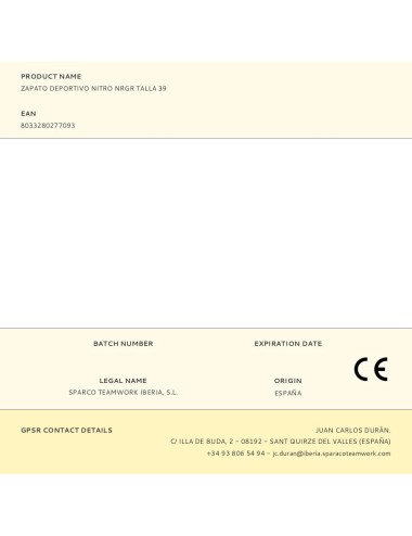 Zapato deportivo nitro nrgr talla 39