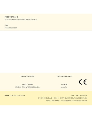 Zapato deportivo nitro nrgr talla 41