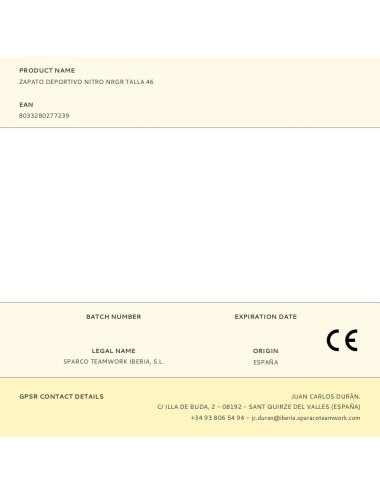 Zapato deportivo nitro nrgr talla 46