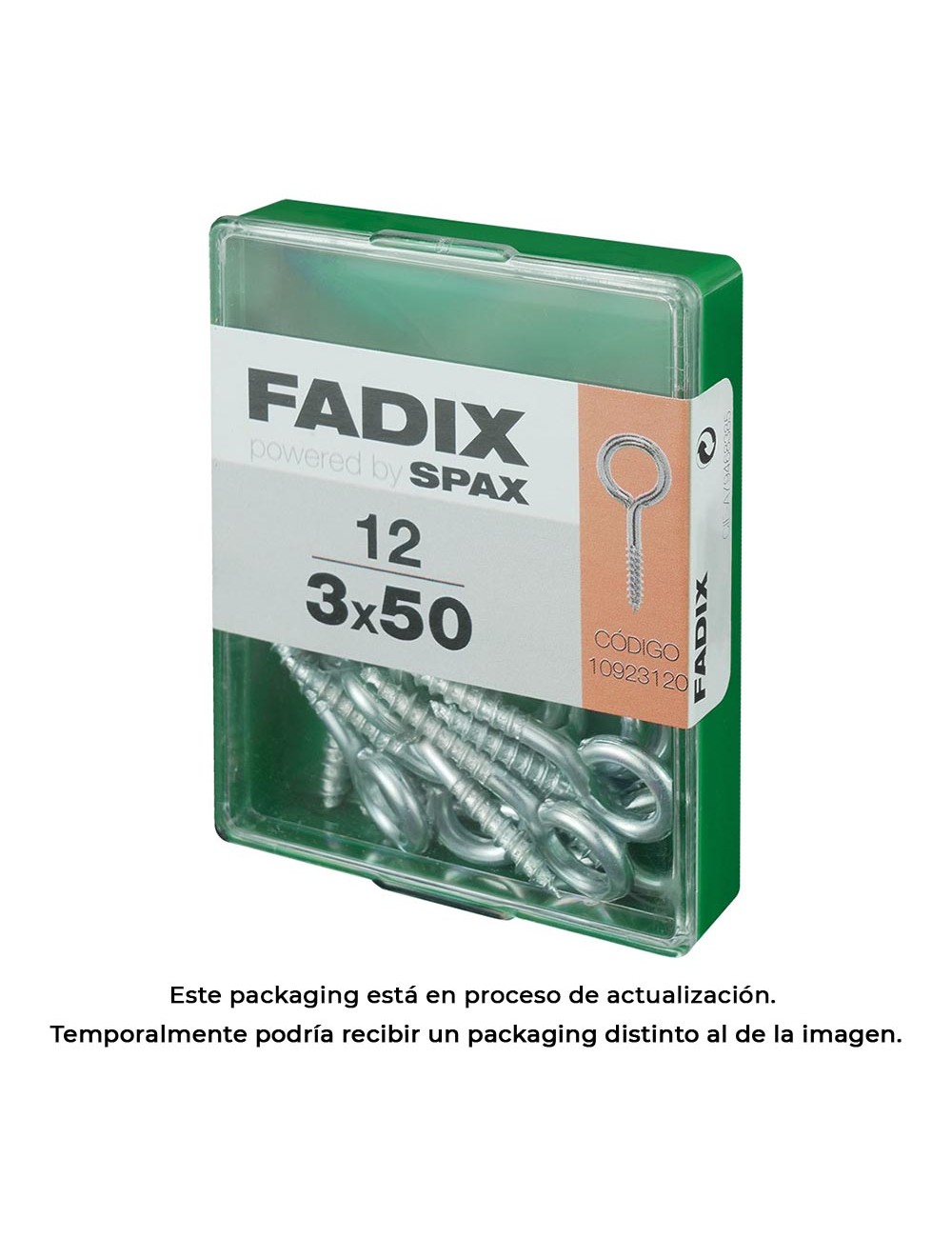 Hembrilla cerrada zincado 3,0 x 50 mm, caja m 12 uds