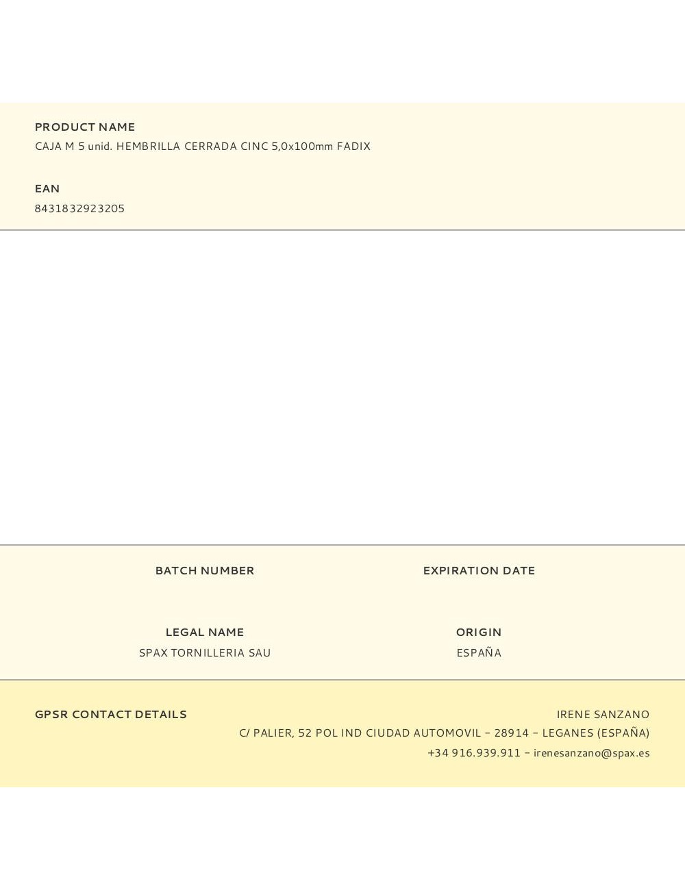 Hembrilla cerrada zincado 5,0 x 100 mm, caja m 5 uds