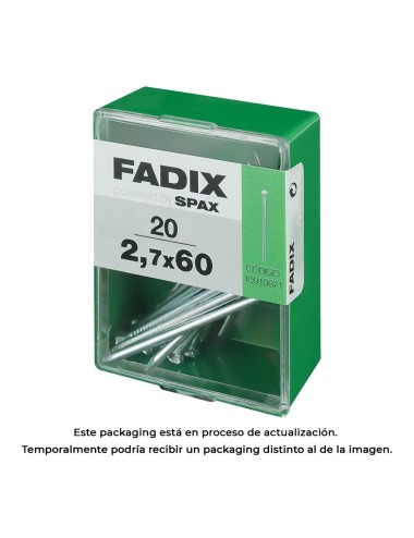 Caja m 20uds. clavo cp acero 2,7x 60mm fadix