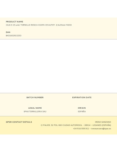 Caja s 15 unid. tornillo rosca chapa cr autot. 3,5x25mm fadix