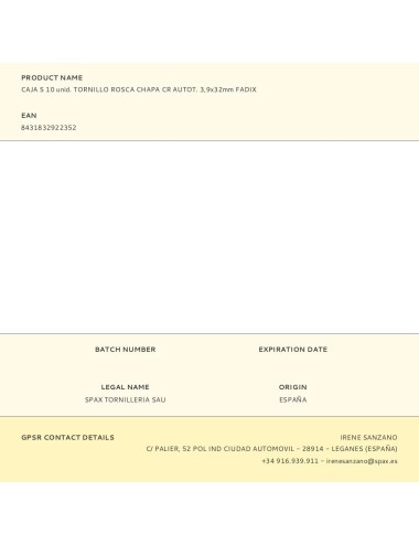 Caja s 10 unid. tornillo rosca chapa cr autot. 3,9x32mm fadix