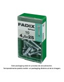 Caja s 10 unid. tornillo rosca chapa cr autot. 4,8x25mm fadix
