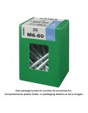 Caja l 25 unid. tornillo metrica cab hex+tuerca cinc 2m 6x60mm fadix