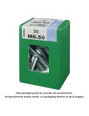 Caja l 20 unid. tornillo metrica cab hex+tuerca cinc m 8x50mm fadix