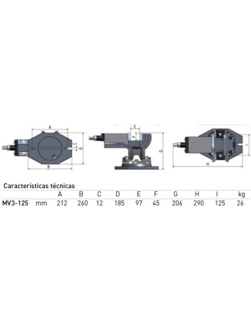 Mordaza Triaxial  MV3-125