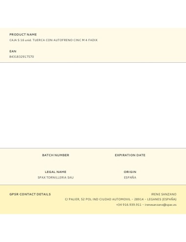 Caja s 16 unid. tuerca con autofreno cinc m 4 fadix