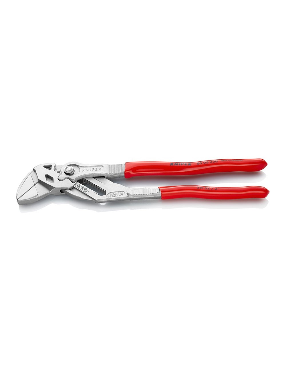 Tenaza llave alicate y llave en una sola herramienta recubiertos de plástico cromado 250 mm 8603250 knipex Tenaza llave alicate y llave en una sola herramienta recubiertos de plástico cromado 250 mm 8603250 knipex