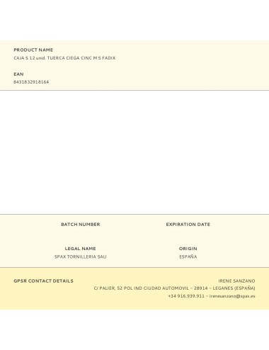 Caja s 12 unid. tuerca ciega cinc m 5 fadix