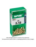 Caja 30 unid. tornillo madera spax cabeza plana yellox 3,0x12mm spax