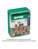 Caja 100 unid. tornillo madera spax cabeza plana yellox 3,0x25mm spax
