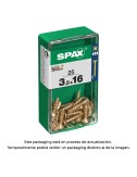 Caja 25 unid. tornillo madera spax cabeza plana yellox 3,5x16mm spax